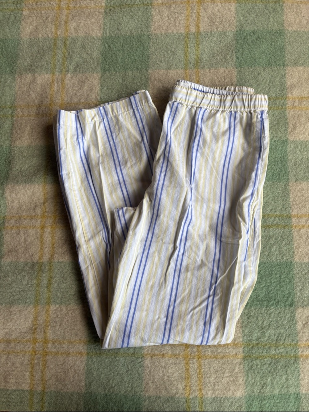 Wilfred Lightweight Yellow & Blue Striped Cotton Poplin Pants